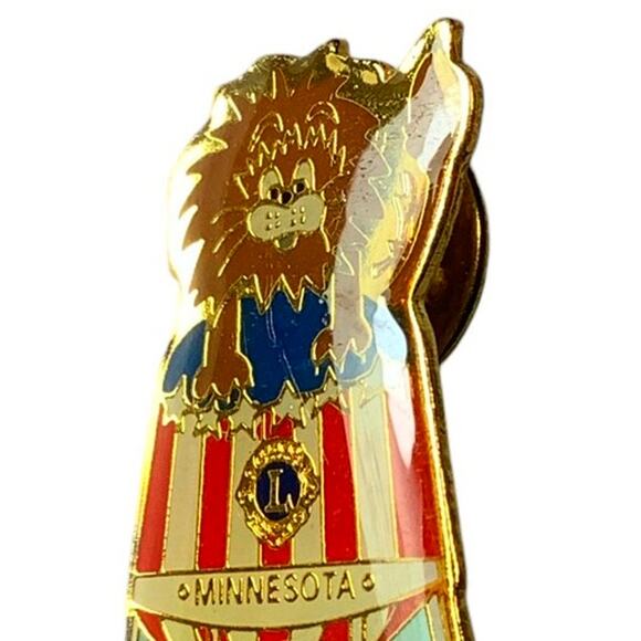 Vintage Lions Club Int. Water Tower Pin, District 5M7 Spring Lake Minnesota - Picture 2 of 4